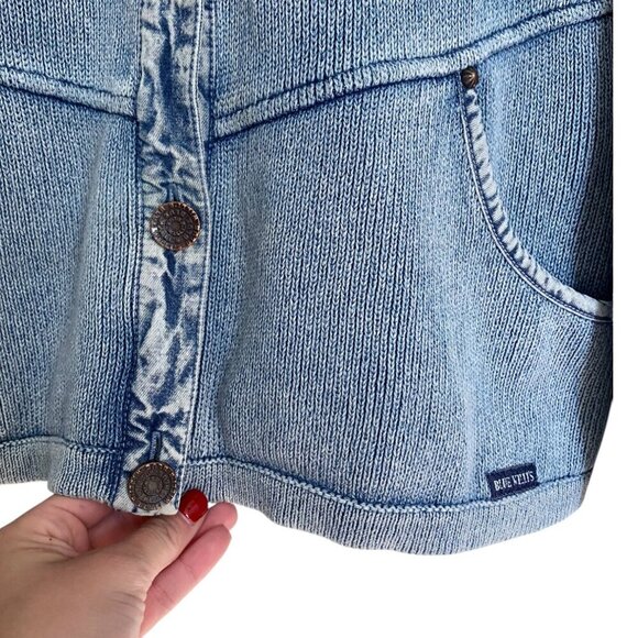 Blue Willi’s Blue Cotton Knit Sweater Jacket M - Picture 6 of 6